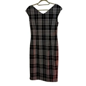 VfEmage Classic Black and White Checkered Midi Dress SZ 14